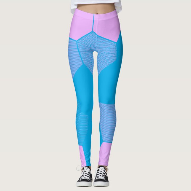 Leggings Rosa retro/azul (Anverso)