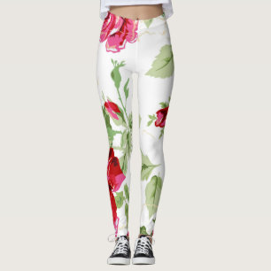 Leggings rosa rojo con las leyendas de fondo blanco