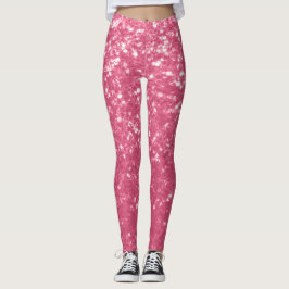 Leggings Rosa rosa claro purpurina de chispas