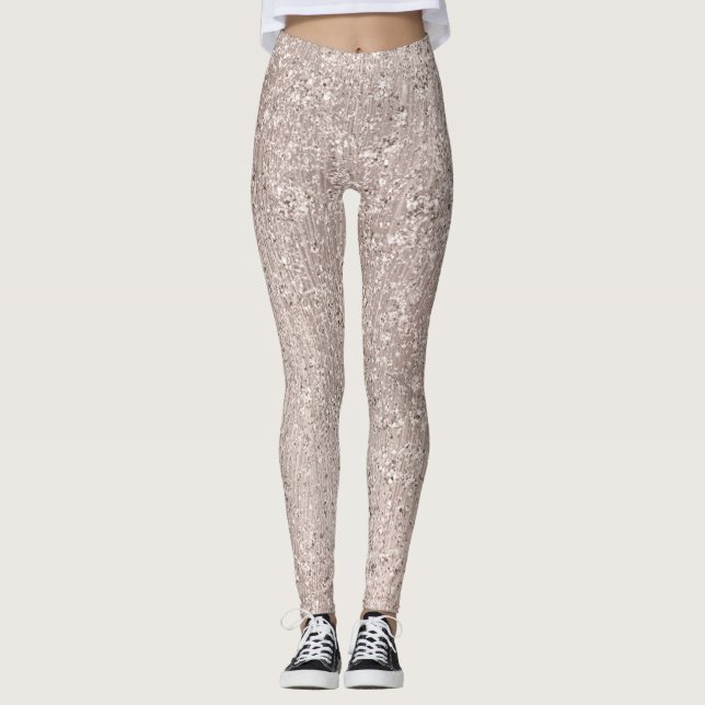 Leggings Rosa Rosa Rosa Rosa Oro Rubor Purpurina Ivory Tita (Anverso)