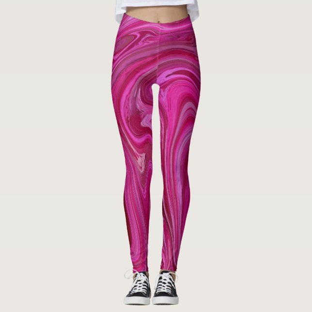 Leggings Rosa Rosa Swirls (Anverso)