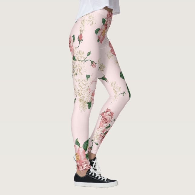 Leggings Rosa sobre la flor vinícola rosa (Derecha)