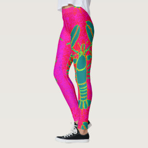 Leggings rosa verde gigante de Thunder_Cove de la langosta