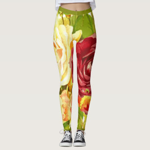 Leggings Rosa Vintage Jardín Impresión floral Activa Mujere