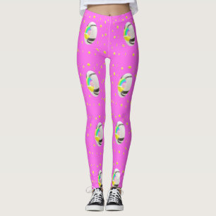 Leggings Rosa y amarillo con el globo medio lindo