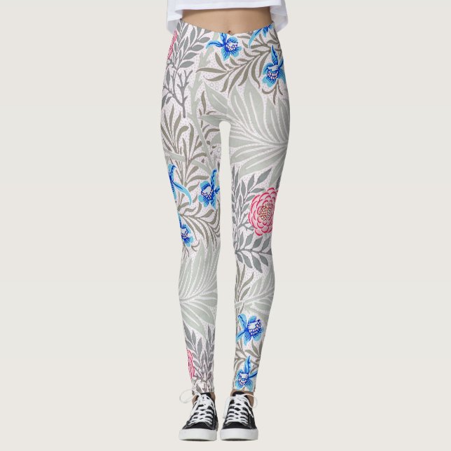Leggings Rosa y Larkspur, William Morris (Anverso)