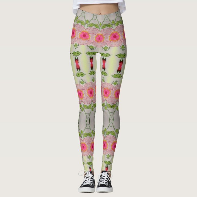 Leggings Rosa y verde limón (Anverso)