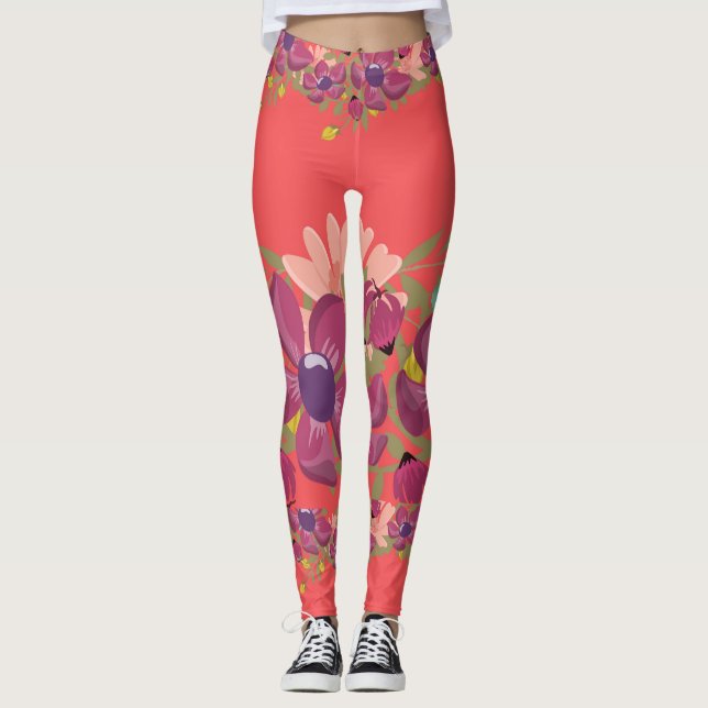 Leggings Rosaflorah rosada (Anverso)