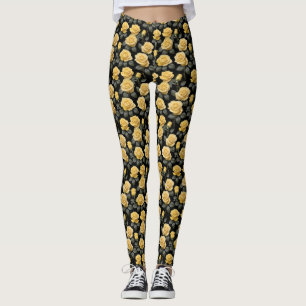 Leggings Rosas Amarillas Doradas