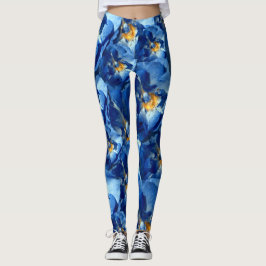 Leggings Rosas azules, piernas de personalizados de patrone