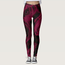 Leggings Rosas burdeos de magenta rojo oscuro y profundo