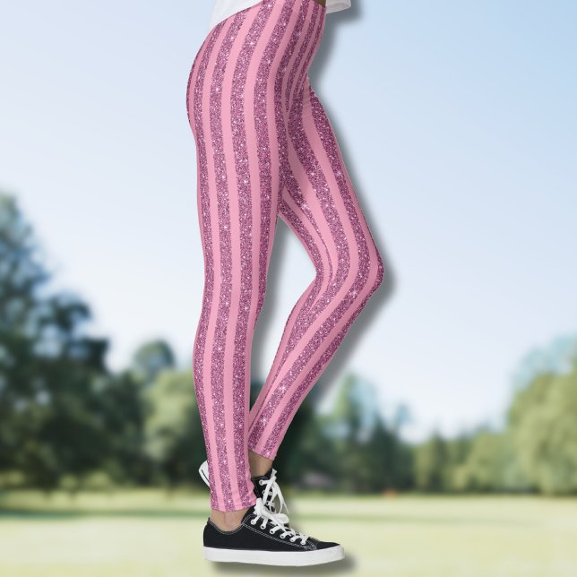 Leggings Rosas Chic Brillo Estilo Rayas Verticales (Subido por el creador)