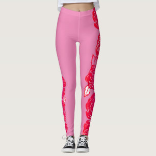 Leggings Rosas con piernas divertidas y blancas