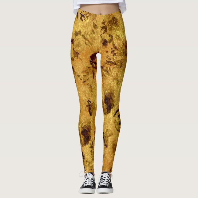 Leggings Rosas de acuarela distintas (Anverso)