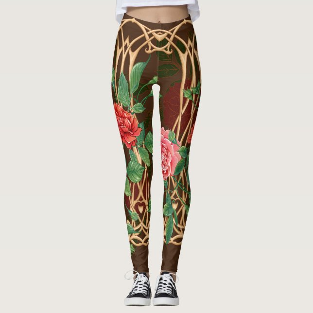 Leggings Rosas de Art Nouveau: Imitación de Wicker (Anverso)