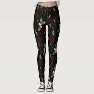 Leggings Rosas de cráneo Zia Sun Greenery Nuevo México Negr