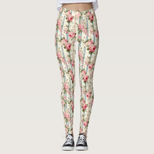Leggings Rosas de Shabby Chic Vintage (Anverso)