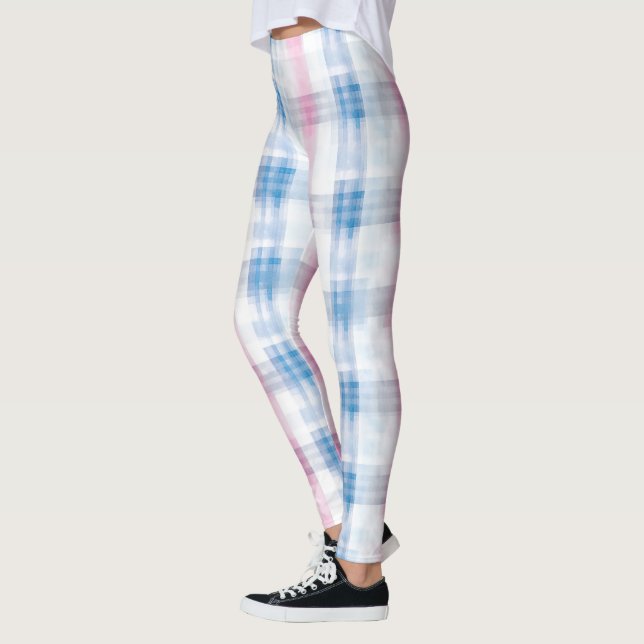 Leggings Rosas Elegantes Rayas Azules (Izquierda)