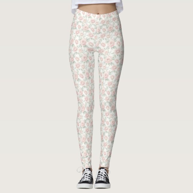 Leggings Rosas en acuarela elegantes (Anverso)