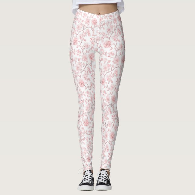 Leggings Rosas Florales Rosadas Hermosas (Anverso)