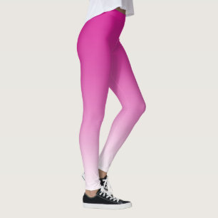 Leggings Rosas fuertes Ombre por todo las polainas de la