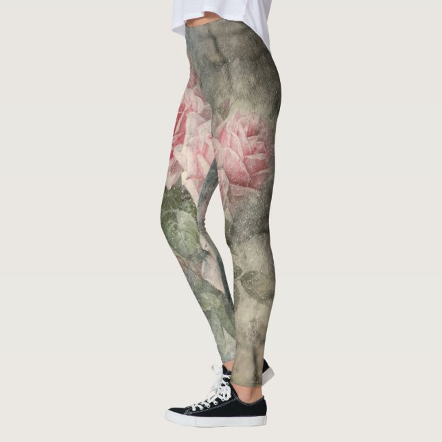 Leggings ROSAS GRUNGY - Flores de época (Izquierda)