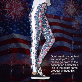 Leggings Rosas patrióticas estrellas - rojo blanco azul CON