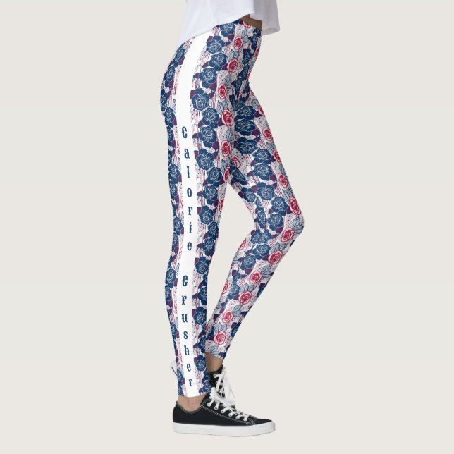 Leggings Rosas patrióticas estrellas - rojo blanco azul CON (Derecha)