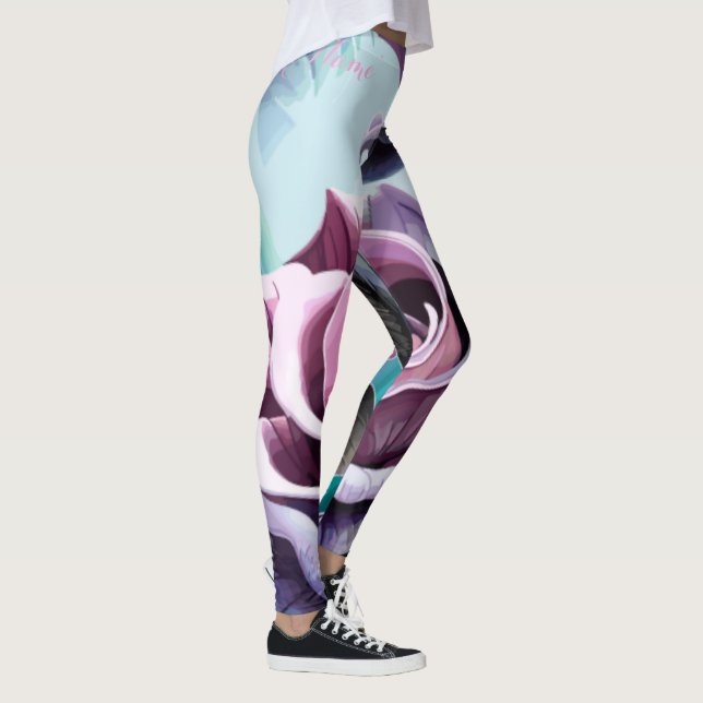 Leggings Rosas radiantes: Pétalos rosa y púrpura perfecto (Derecha)