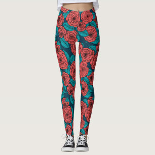 Leggings Rosas rojas