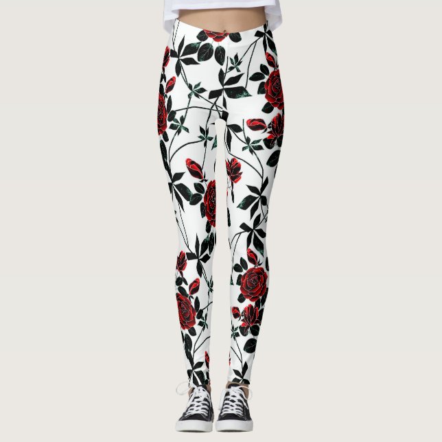 Leggings Rosas rojas. (Anverso)