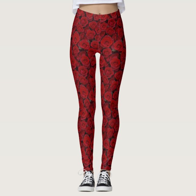 Leggings Rosas rojas brillantes (Anverso)