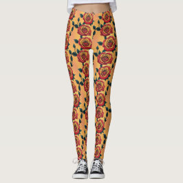Leggings Rosas Rojas y Amarillas