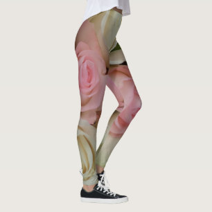 Leggings Rosas románticos Flores Blandas Rosa Flores Floral