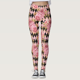 Leggings Rosas rosadas y arlequín
