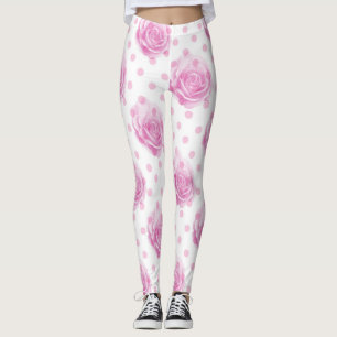 Leggings rosas rosadas y puntos de polka