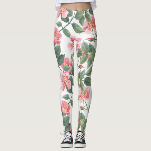 Leggings Rosas silvestres acuarela Floral Seamless
