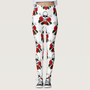 Leggings Rosas Skulls