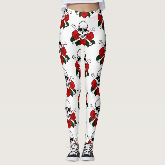 Leggings Rosas Skulls (Anverso)