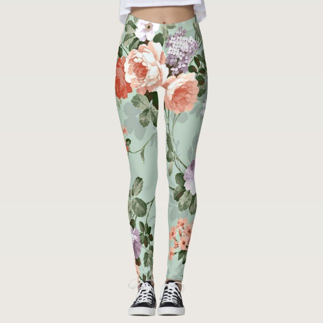 Leggings Rosas Vintage Peach (Anverso)