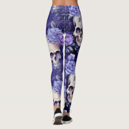 Leggings Rosas violetas con calaveras