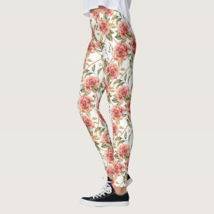 Leggings Rosas y hojas