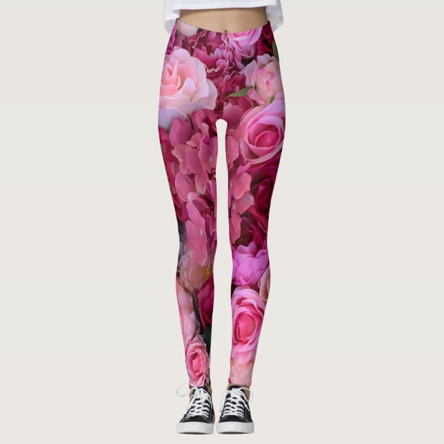 Leggings Rosas y Lilys Deco Art (Anverso)