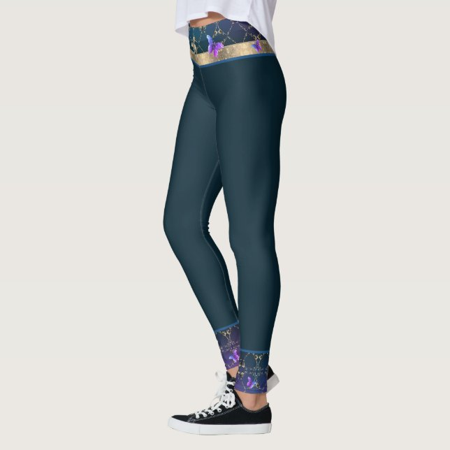 Leggings Rosas y mariposas Piernas azules (Izquierda)