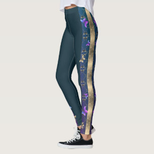 Leggings Rosas y mariposas Piernas azules