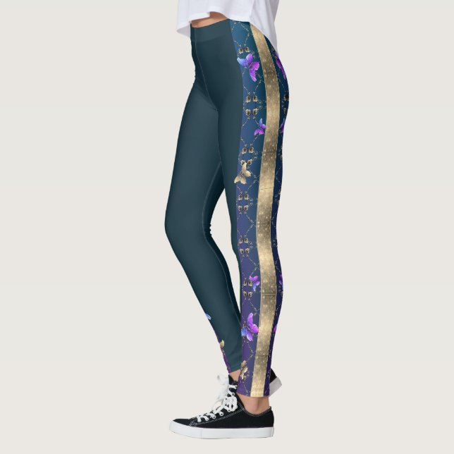 Leggings Rosas y mariposas Piernas azules (Izquierda)