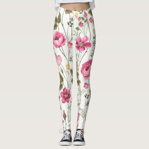 Leggings Rosas y mariposas: sin foco floral