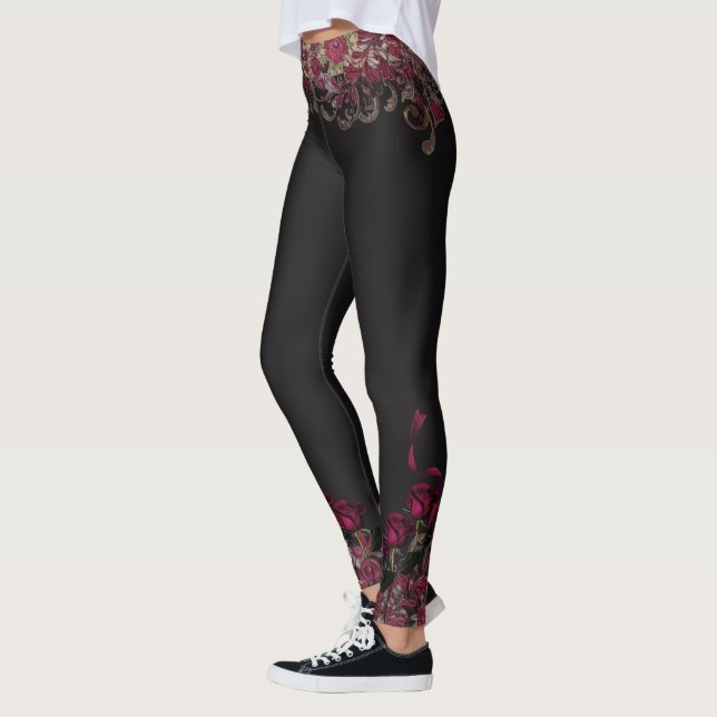 Leggings Rosas y polainas de la cinta (Izquierda)