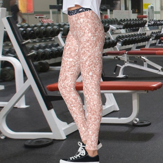 Leggings Rose Golden Black Shiny Glitter Seamless Pattern (Subido por el creador)