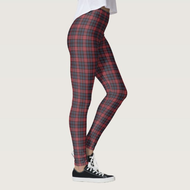 Leggings Rose Red Blue Black Plaid Tartan (Derecha)